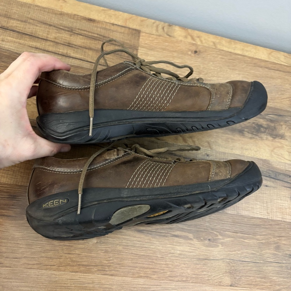 Keen Austin Leather Oxford Casual Shoes Brown Lace Up Comfort Men’s - Picture 10 of 11